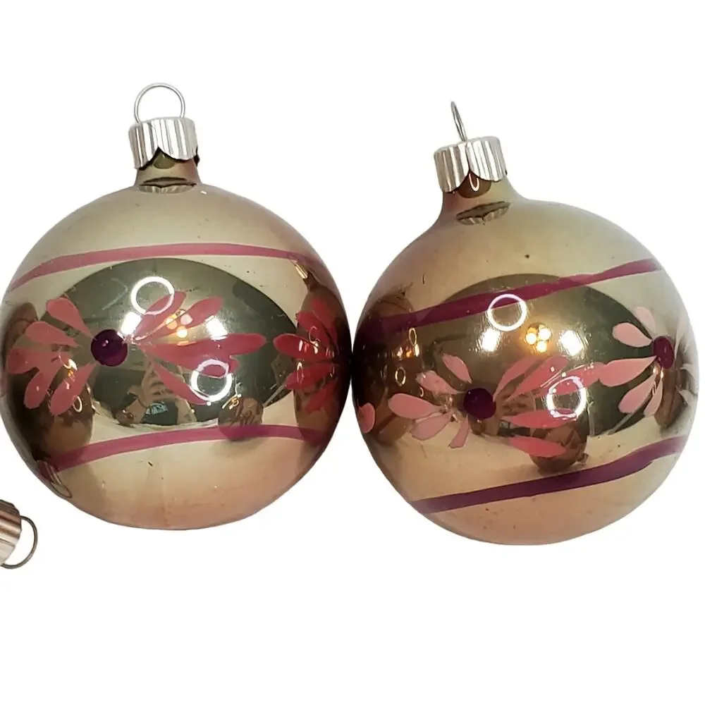 Vtg Martha Stewart MSE Christmas Ornament Painted Slivered Glass 3